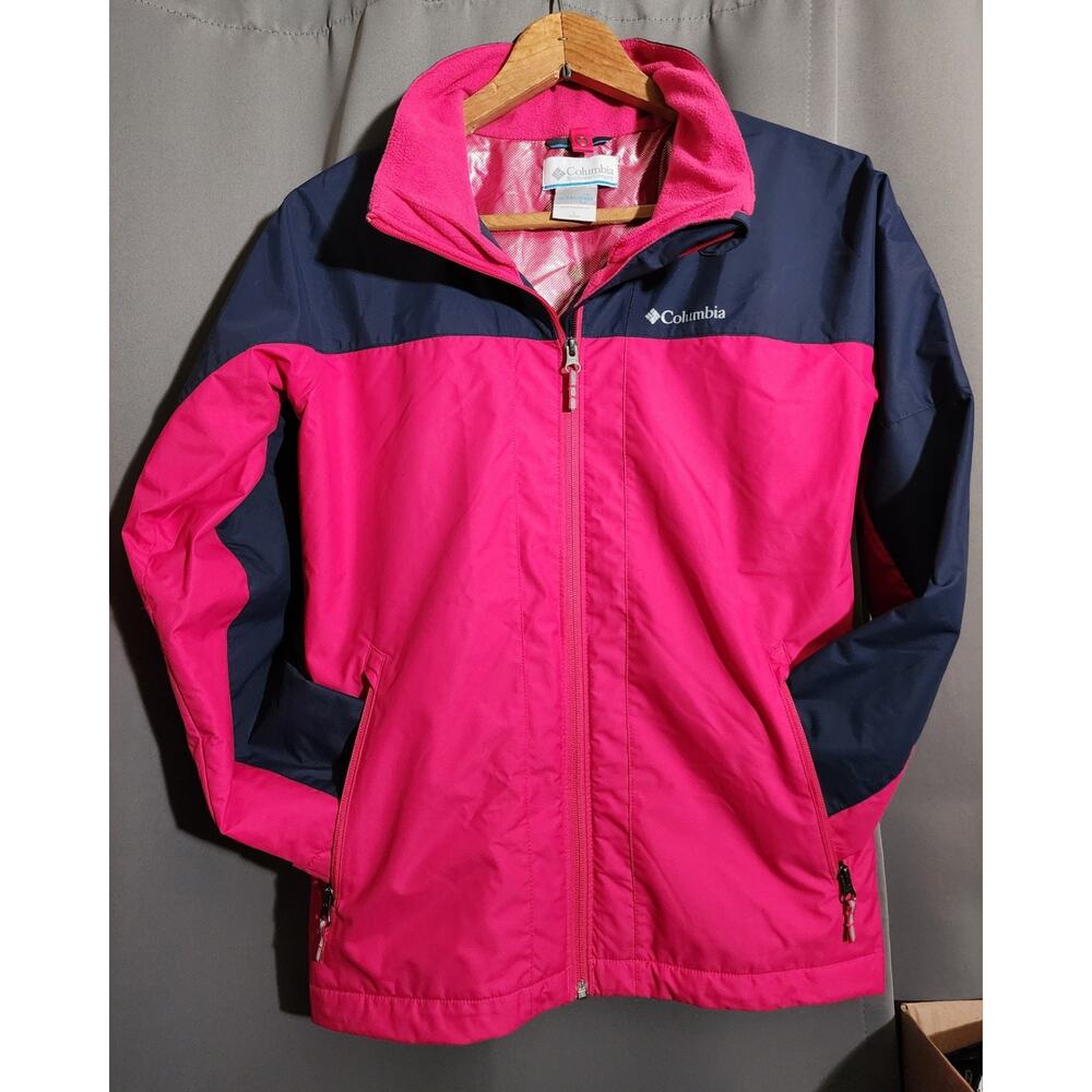 Columbia Omni-Tech Waterproof Breathable All Season Pink Jacket Women's L 14/16